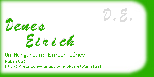 denes eirich business card